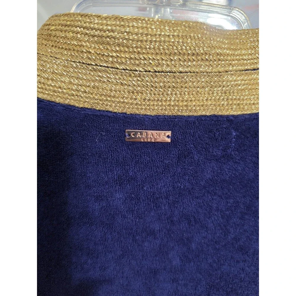 Cabana Life Navy Blue Velvet Caftan Tunic - Size Small - Excellent Pre-Owned...
